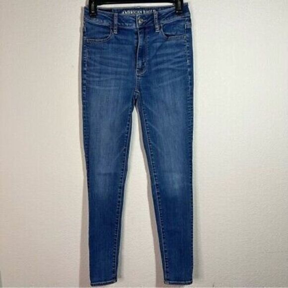 American Eagle Outfitters‎ Super High Rise Jegging Size 2 Blue Medium Wash - Picture 1 of 8